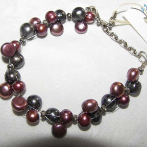 Handmade in USA  FW pearls cluster bracelet